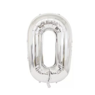Número 0 Cero. Globo de Aluminio Foil Mylar. Envase de 1 Globo