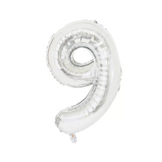Número 9 Nueve. Globo de Aluminio Foil Mylar. Envase de 1 Globo