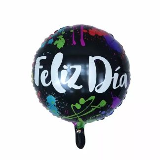 Globo Foil Feliz Día Fondo Negro