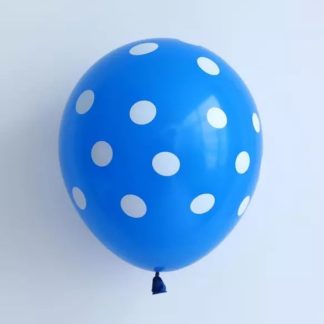 Globo Látex Con Lunares Blancos Y Fondo Azul