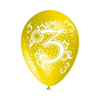 Surtido de Globos de Látex. Número 3 Tres