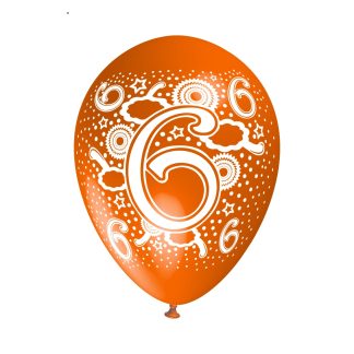 Surtido de Globos de Látex. Número 6 Seis