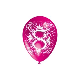 Surtido de Globos de Látex. Número 8 Ocho