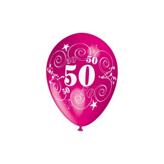 Surtido de Globos de Látex. Número 50 Cincuenta