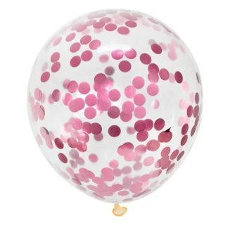 Globo Látex Con Confettis Rosa