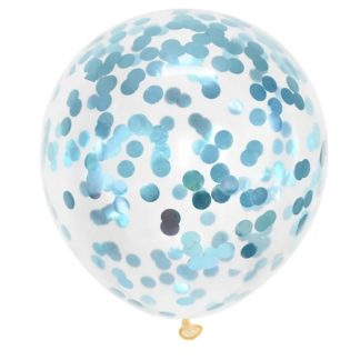 Globo Látex Con Confettis Azul