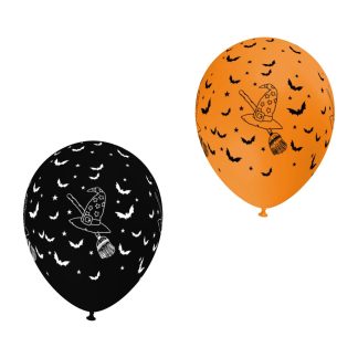 Halloween Escoba Y Sombrero Naranja Y Negro