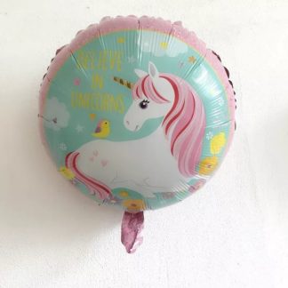 Globo Foil Unicornio "Believe in unicorns"