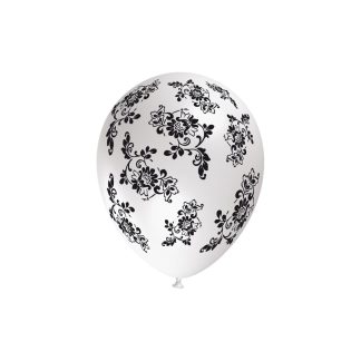 Globo Látex Flores Negras