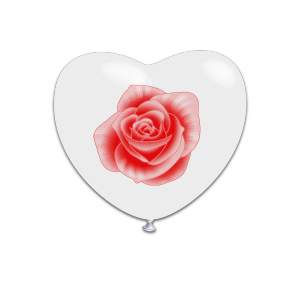Globo Látex Corazón Rosa Flor