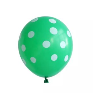 Globo Látex Con Lunares Blancos Y Fondo Verde